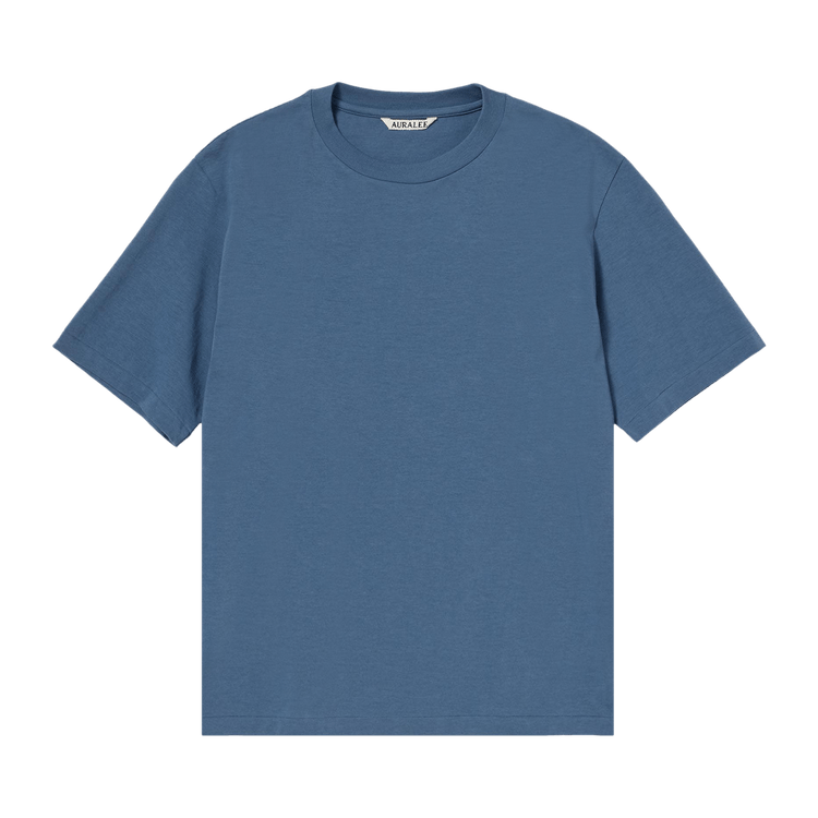 Auralee High Gauge Cotton Jersey Tee "Dusty Blue"