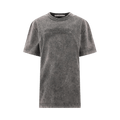 Alexander Wang Short-Sleeve Embossed Logo Tee "Acid Black"