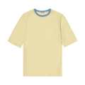 Auralee Hard Twist High Gauge Wool Silk Knit Tee "Pale Yellow"