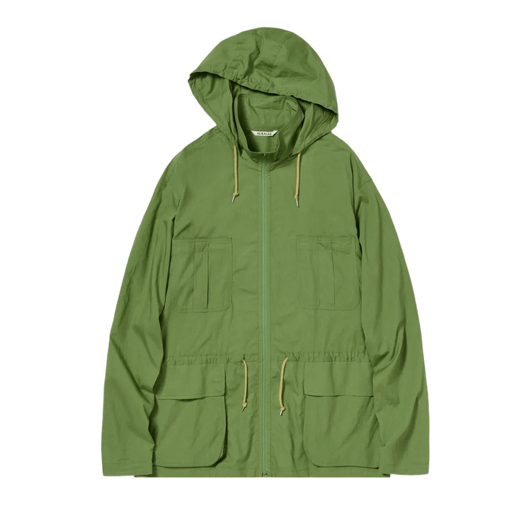 Auralee Super Fine Cotton Lawn Hooded Blouson "Dusty Green"
