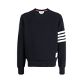 Thom Browne 4 Bar Stripe Crewneck In Ottoman "Stripe Navy"