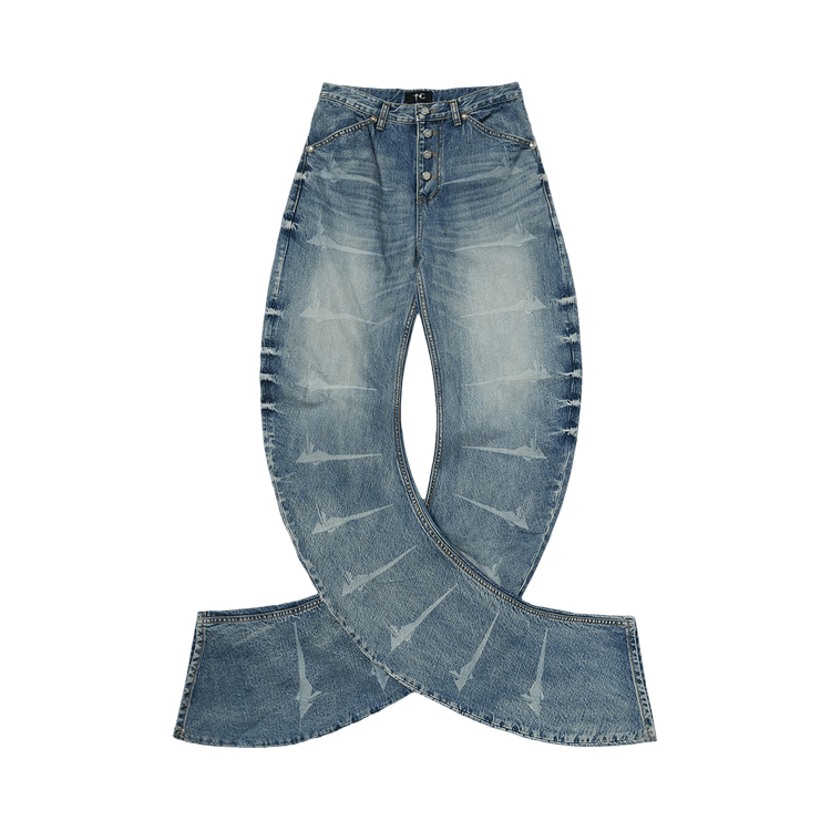Thug Club Laser Washed Parkour Denim Pants "Black"