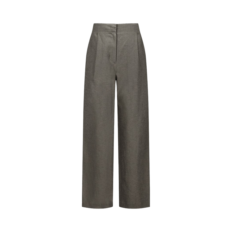 Amomento Linen Tuck Pants "Khaki"