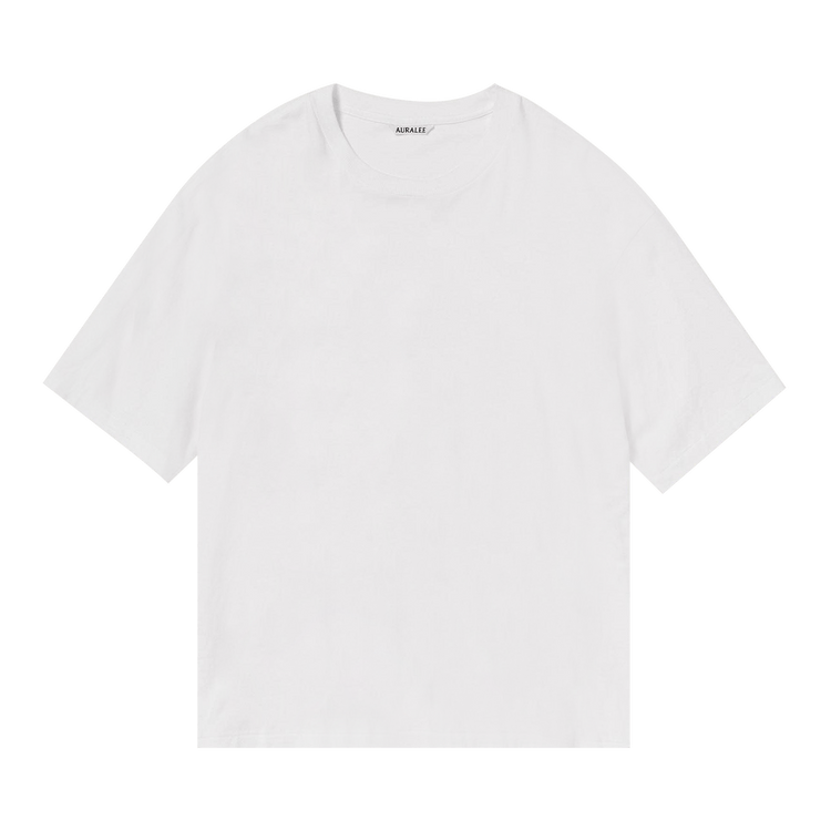 Auralee Brushed Organic Cotton Jersey Tee "White"