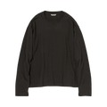 Auralee Brushed Organic Cotton Jersey Long-Sleeve Tee "Ink Black"