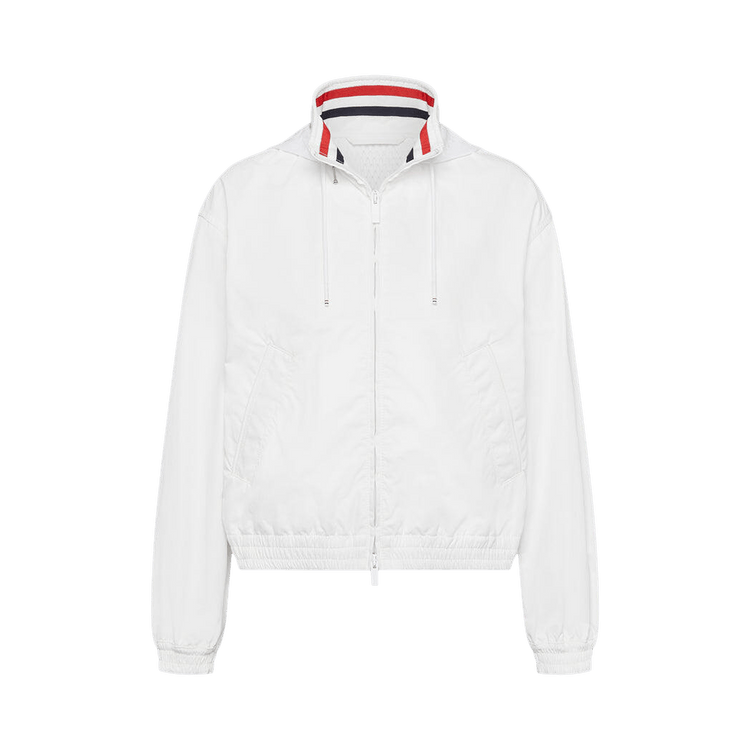 Thom Browne Track Jacket With Roll Out Hood "White"