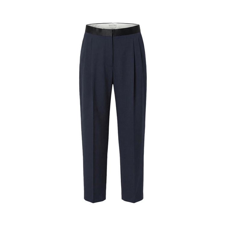 Bottega Veneta Wool Grain De Poudre Trousers "Midnight Blue"