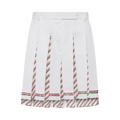 Thom Browne RWB Bugle Bead Tipping Low Rise Pleated Skirt "White"