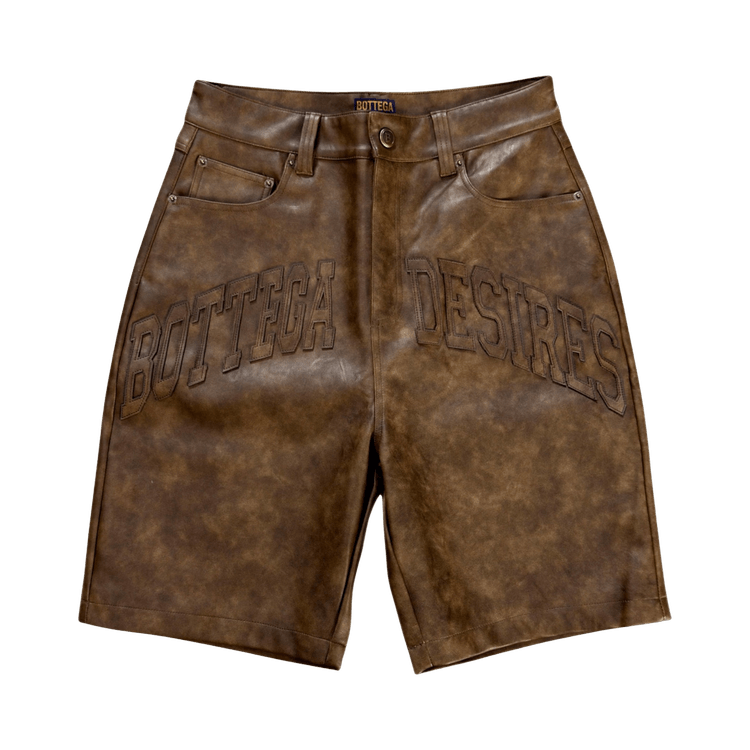 Bottega Desires Leather Shorts "Brown"