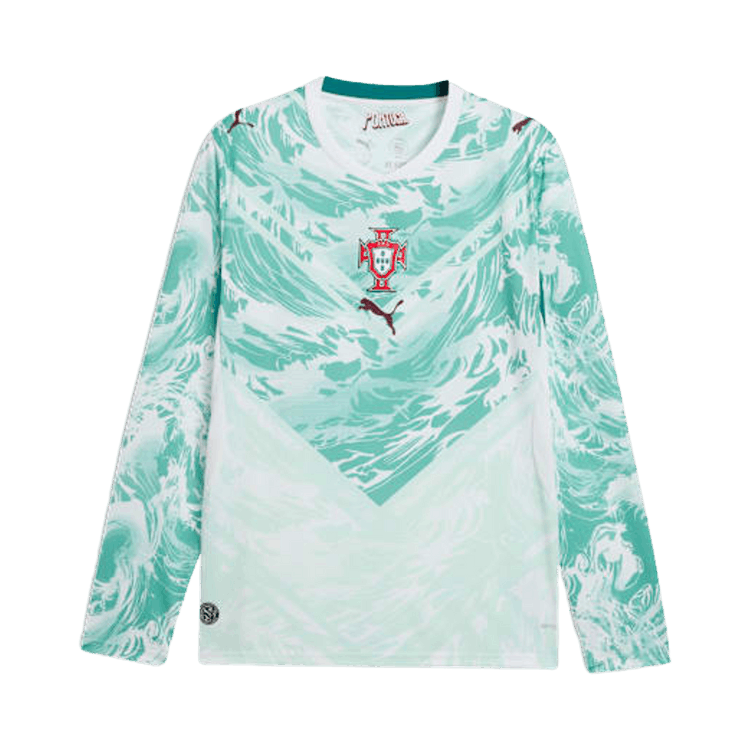 Puma Portugal Long-Sleeved Away Jersey "Puma White-Green Lagoon"