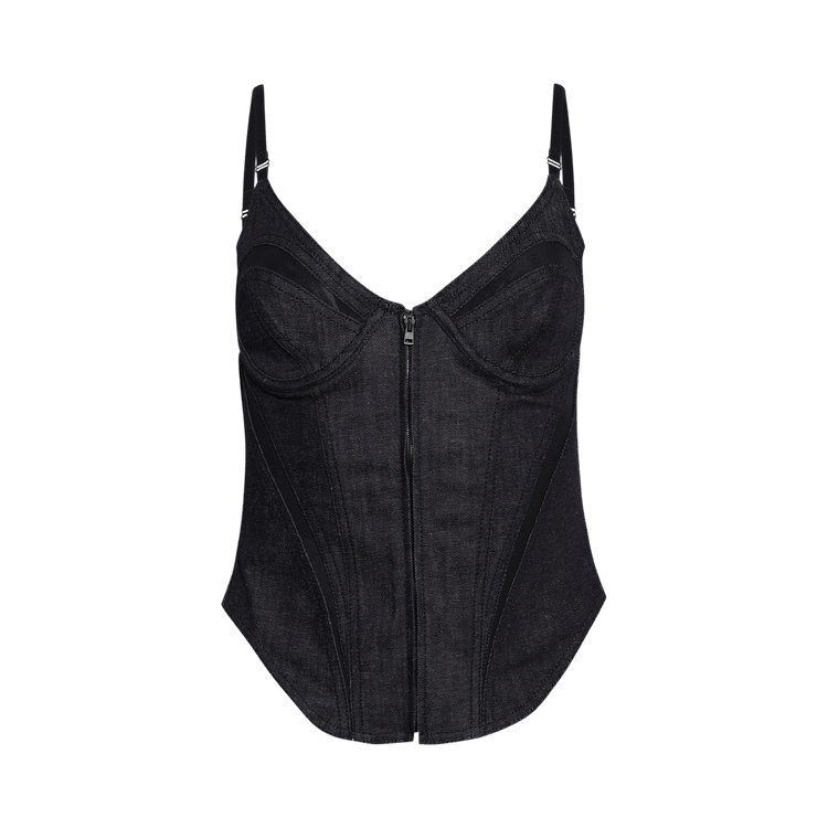 Mugler Denim Top "Raw Blue/Black"