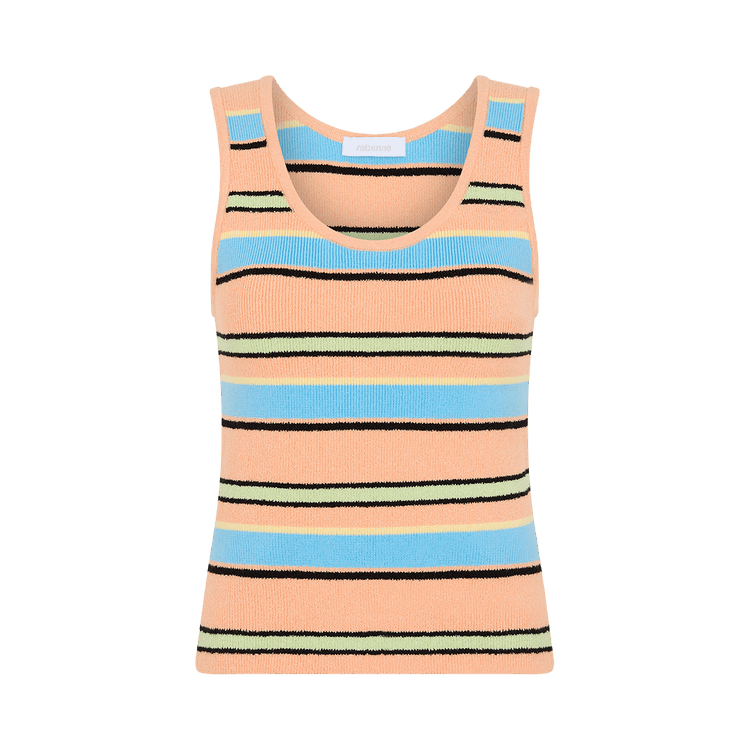 Rabanne Tank "Rayures Eponge Peche/Bleu"