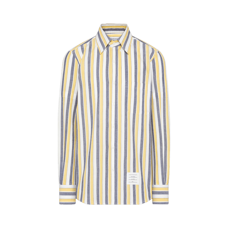 Thom Browne Long-Sleeve Button Down Straight Fit Shirt "Pale Yellow"