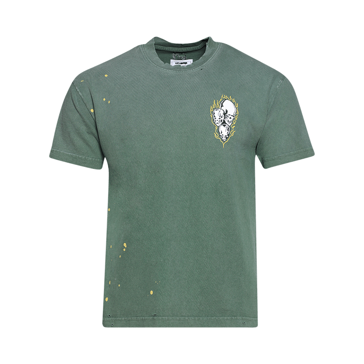 Warren Lotas Three Skulls T-Shirt "Green"