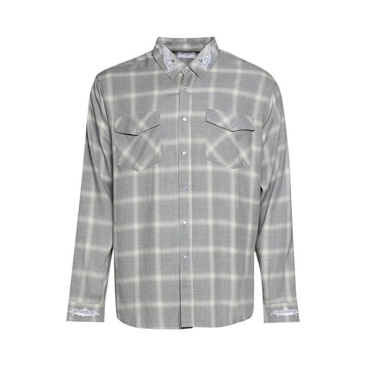 Warren Lotas Reaper Japanese Plaid Shirt "Grey/Cream"