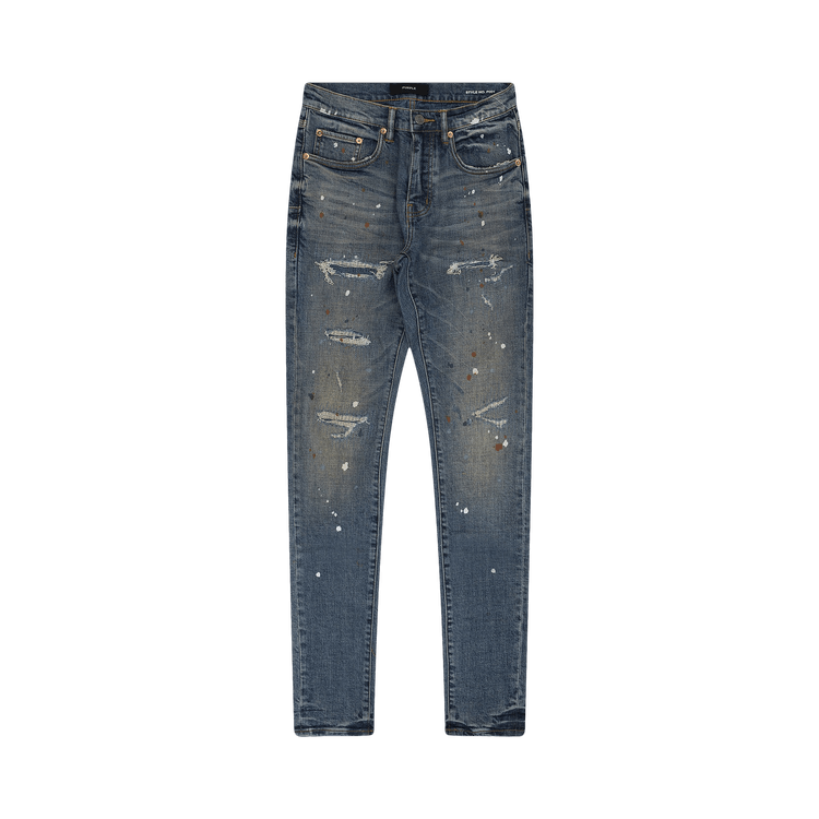 PURPLE BRAND Paint Splatter P001 Jeans "Indigo"