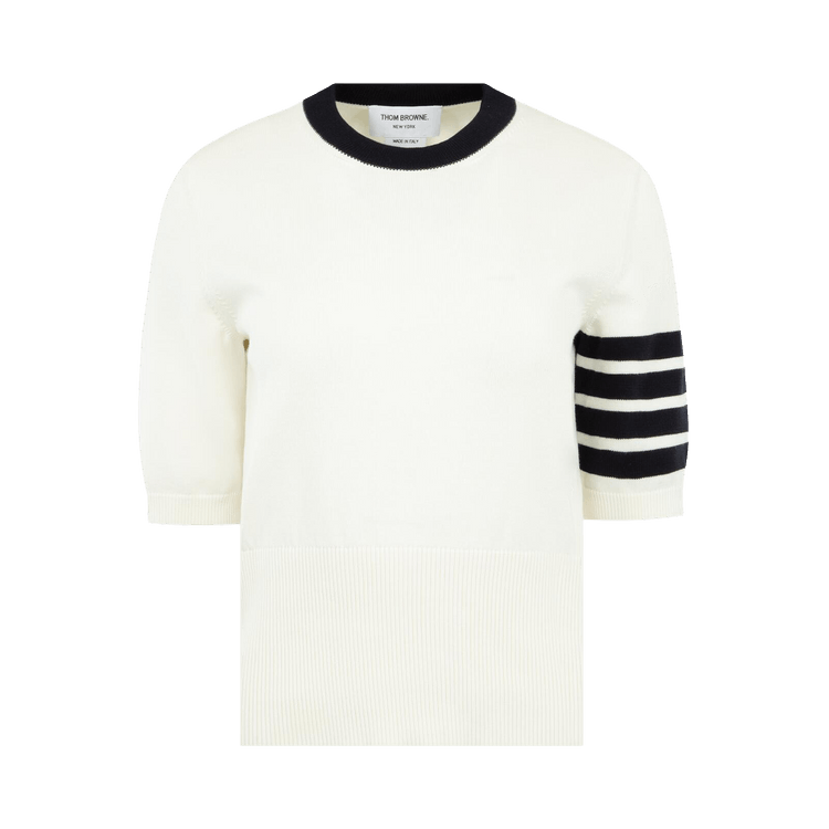 Thom Browne Hector Intarsia Classic Short-Sleeve Tee "White"