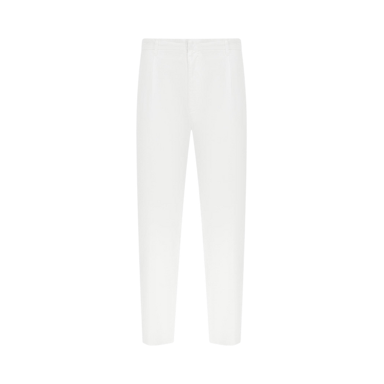 Auralee Garment-Dyed Finx Shuttle Weather One-Tuck Slacks "White"