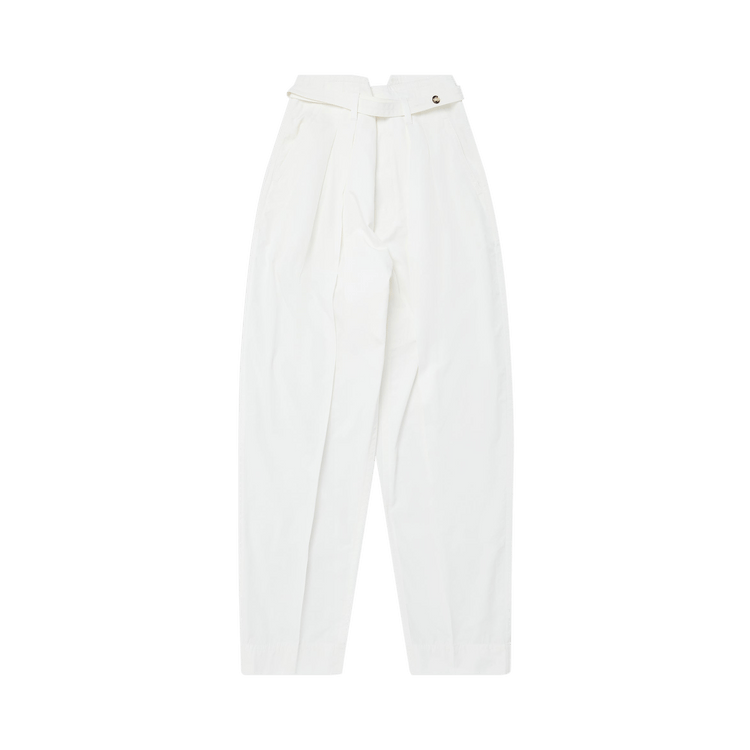 Bottega Veneta Compact Cotton Trousers "Chalk"