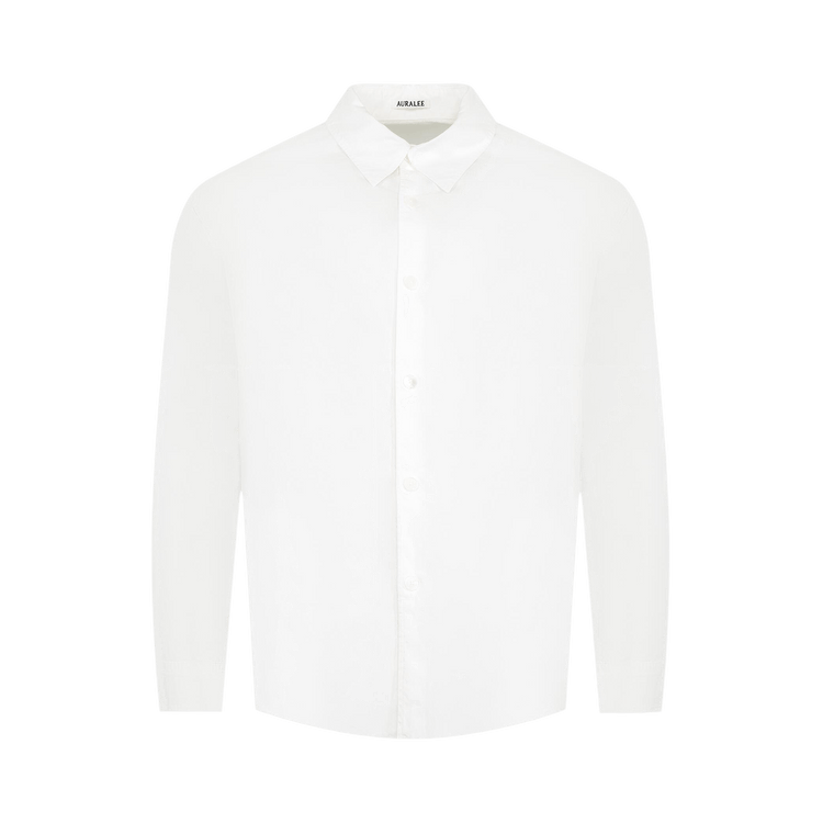 Auralee Garment-Dyed Finx Shuttle Weather Shirt "White"