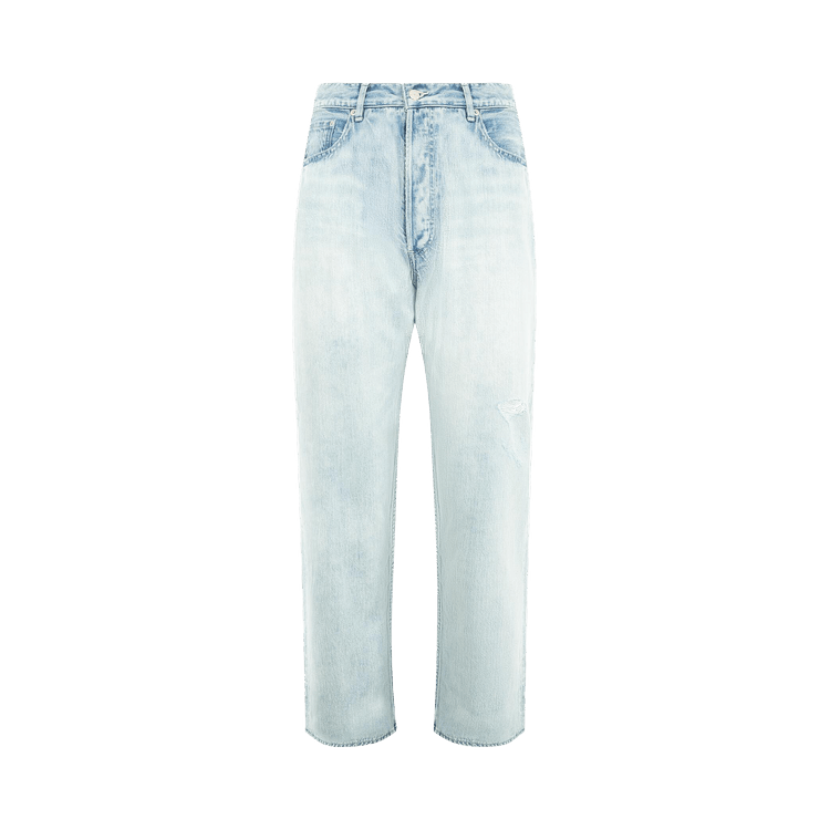Auralee Faded Selvedge Denim Wide Pants "Light Indigo"