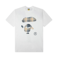 BAPE Check Ape Face Tee "White/Blue"