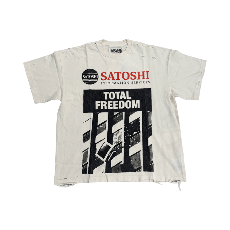 Satoshi Nakamoto Total Freedom Tee "White"