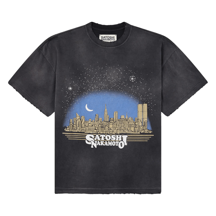 Satoshi Nakamoto Tourist Tee "Washed Black"