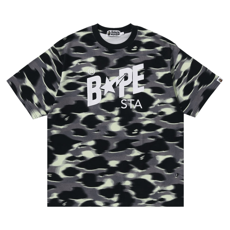 BAPE Screen Camo STA Logo Relaxed Fit Tee "Black"