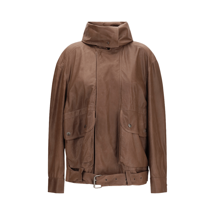 Calvin Klein Isa Leather Jacket "Currant"
