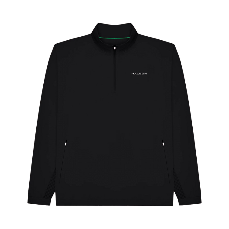 Malbon Performance Quarter Zip Shell Pullover "Black"