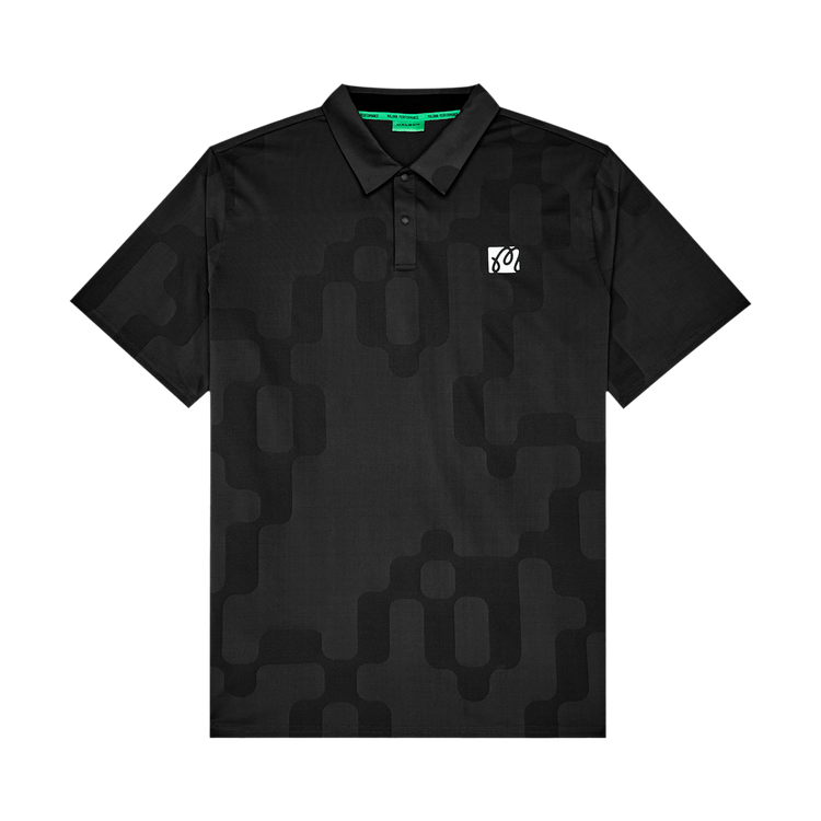 Malbon Performance Mesh Paneled Polo Shirt "Black"