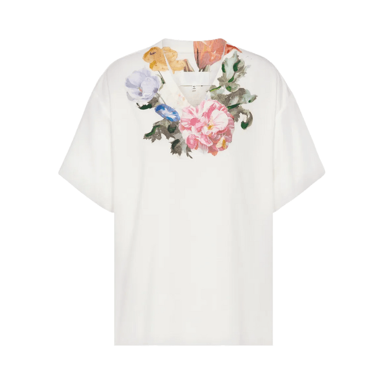 Maison Margiela V-Neck Floral T-Shirt "Off White"
