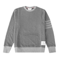 Thom Browne Crewneck Pullover In Silk Flecked Loopback "Medium Grey"