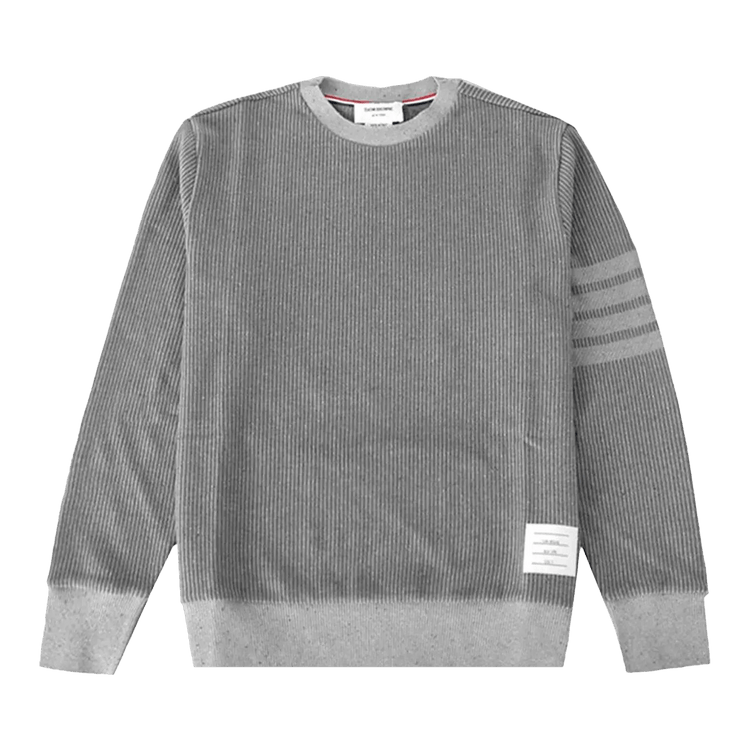Thom Browne Crewneck Pullover In Silk Flecked Loopback "Medium Grey"