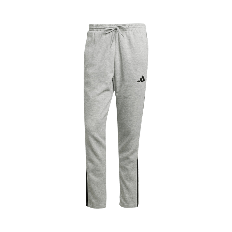 Adidas Essentials 3-Stripes Open Hem Fleece Pants "Medium Grey Heather / Black"