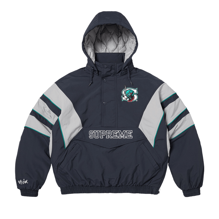 Supreme x Salem Half Zip Stadium Jacket "Navy"