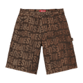Supreme Repeat Jacquard Double Knee Denim Short "Dark Brown"