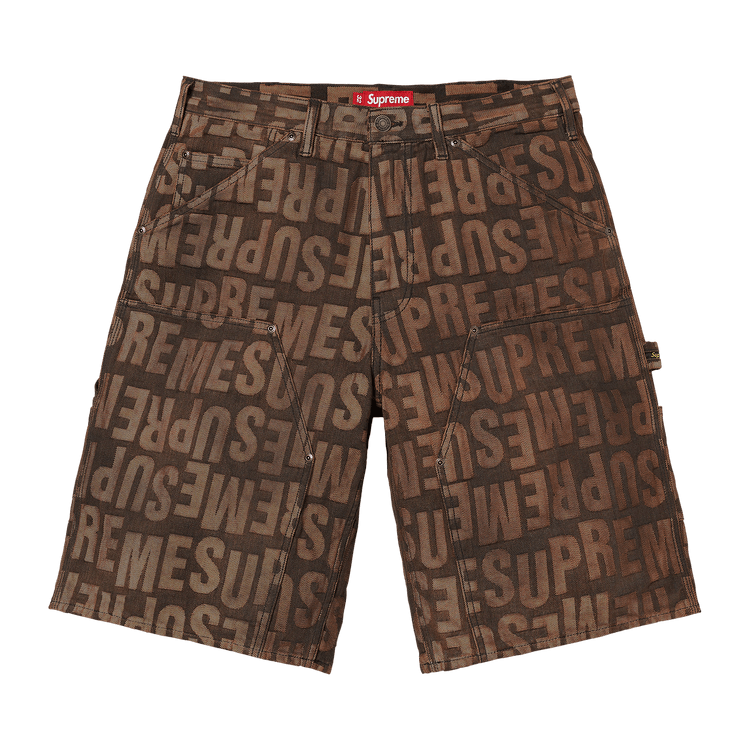 Supreme Repeat Jacquard Double Knee Denim Short "Dark Brown"
