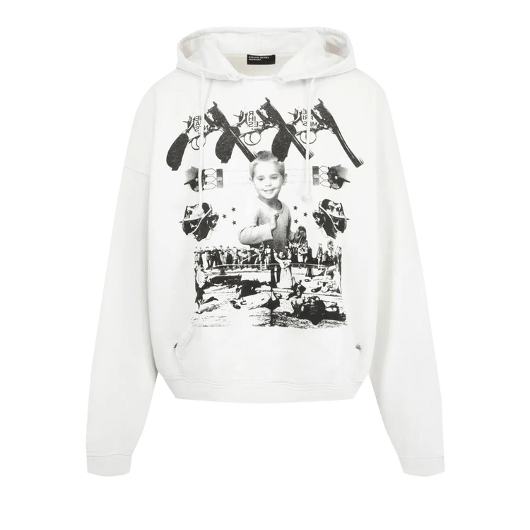 Enfants Riches Déprimés Cowboy Head Light Hoodie "Thrashed White"