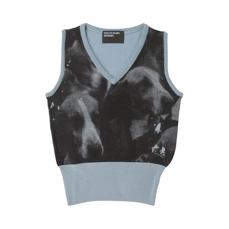 Enfants Riches Déprimés Dog V-Neck Vest Sweater "Blue/Black"