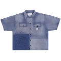 Paly Hollywood Love Short-Sleeve Herringbone Work Shirt "Navy"