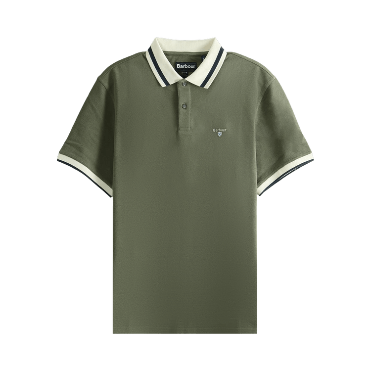 Barbour Anthorn Textured Tailored Polo Shirt "Dusty Olive"