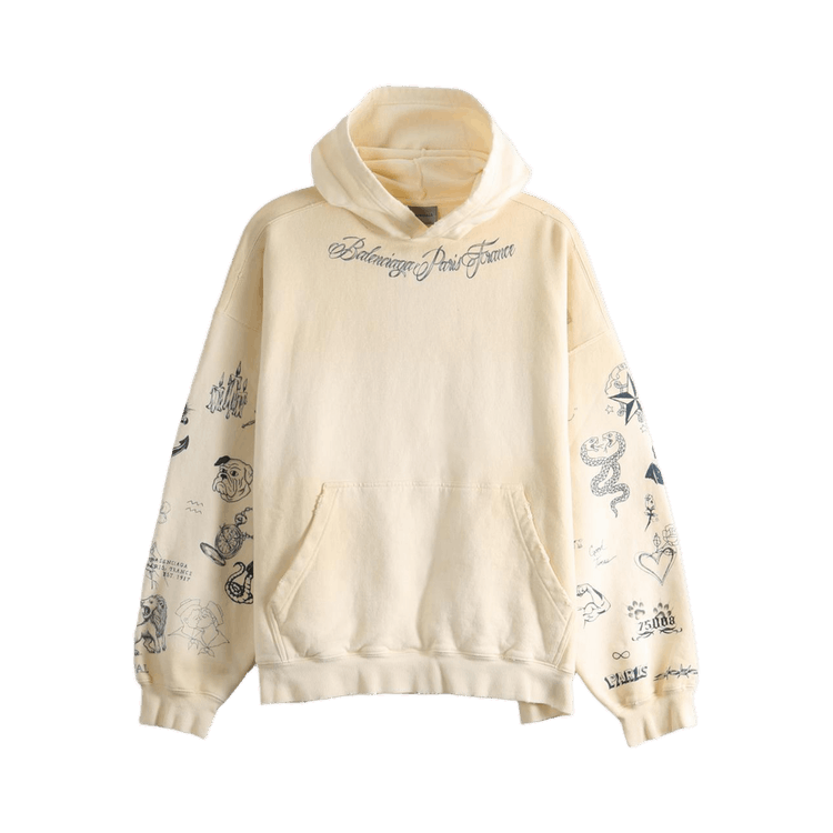 Balenciaga Large Fit Hoodie "Ivory"