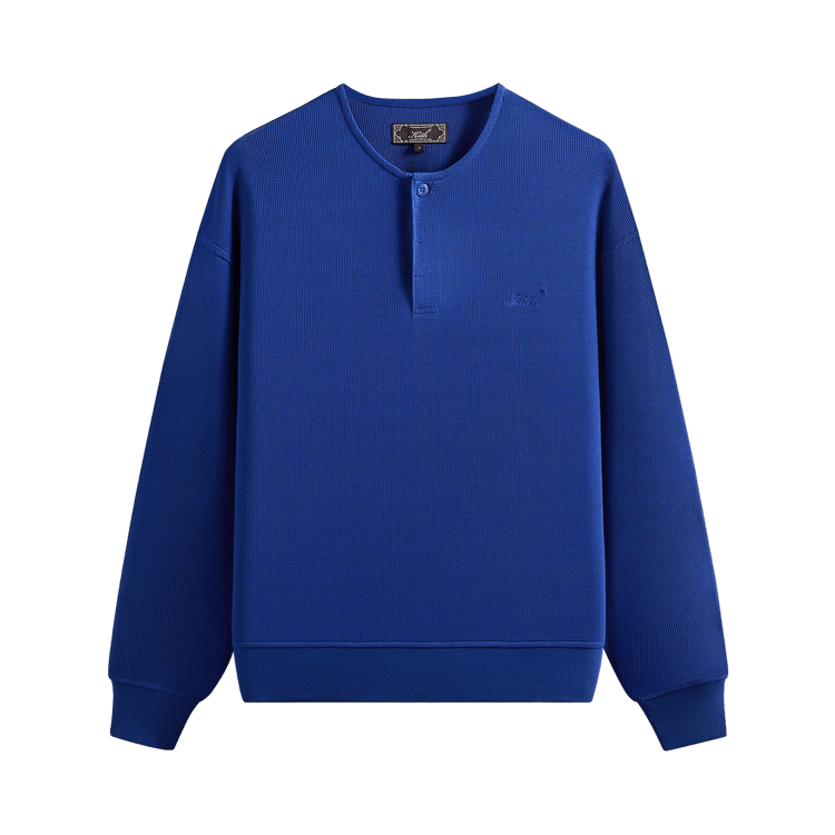 Kith Micro Waffle Long Sleeve Colby Pullover "Current"