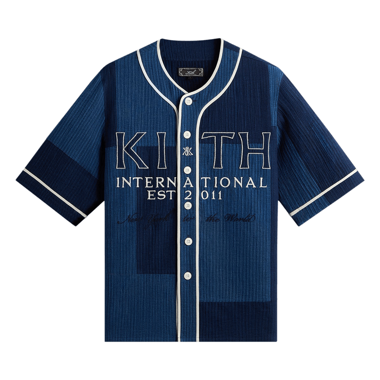 Kith Patchwork Seersucker Short Sleeve Daley Shirt "Indigo"