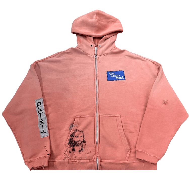Paly Hollywood Alta Cienega Zip Hooded Sweatshirt "Pink"