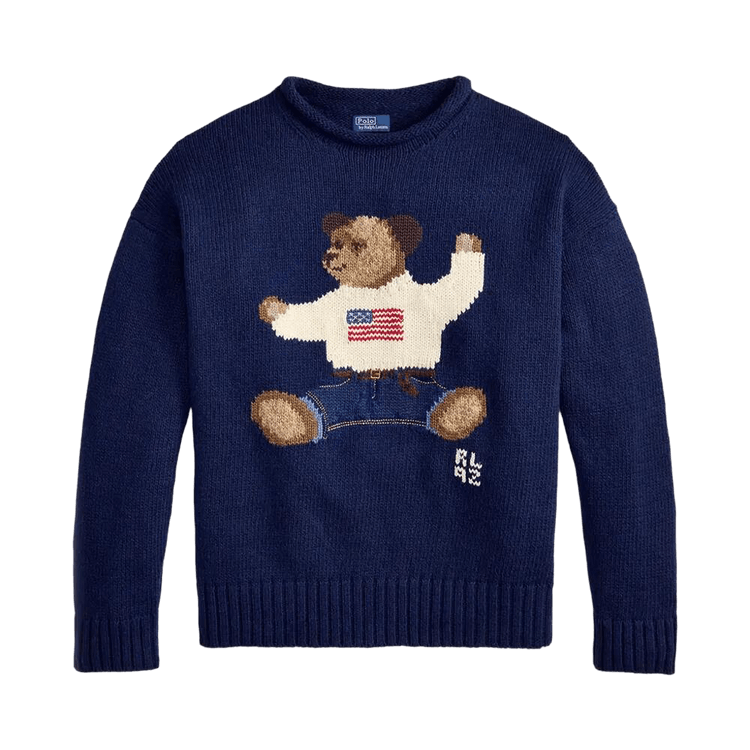 Polo Ralph Lauren Bear Long-Sleeve Pullover Sweater "Newport Navy/Multicolor"