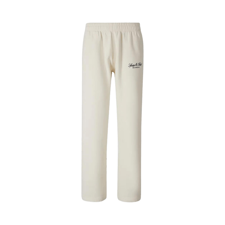 Sporty & Rich Vendome LA Embroidered Wide Sweatpant "Ecru/Navy"