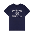 Sporty & Rich Varsity Crest Essential Tee "Dark Navy"